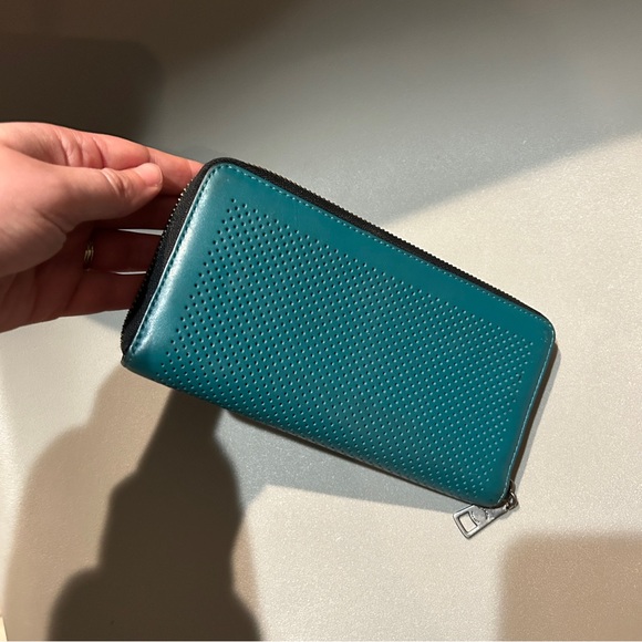 Teal Leather Coach Wallet - Picture 3 of 4